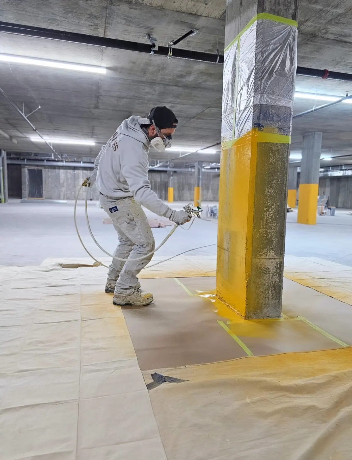 Commercial painting work in a professional space
